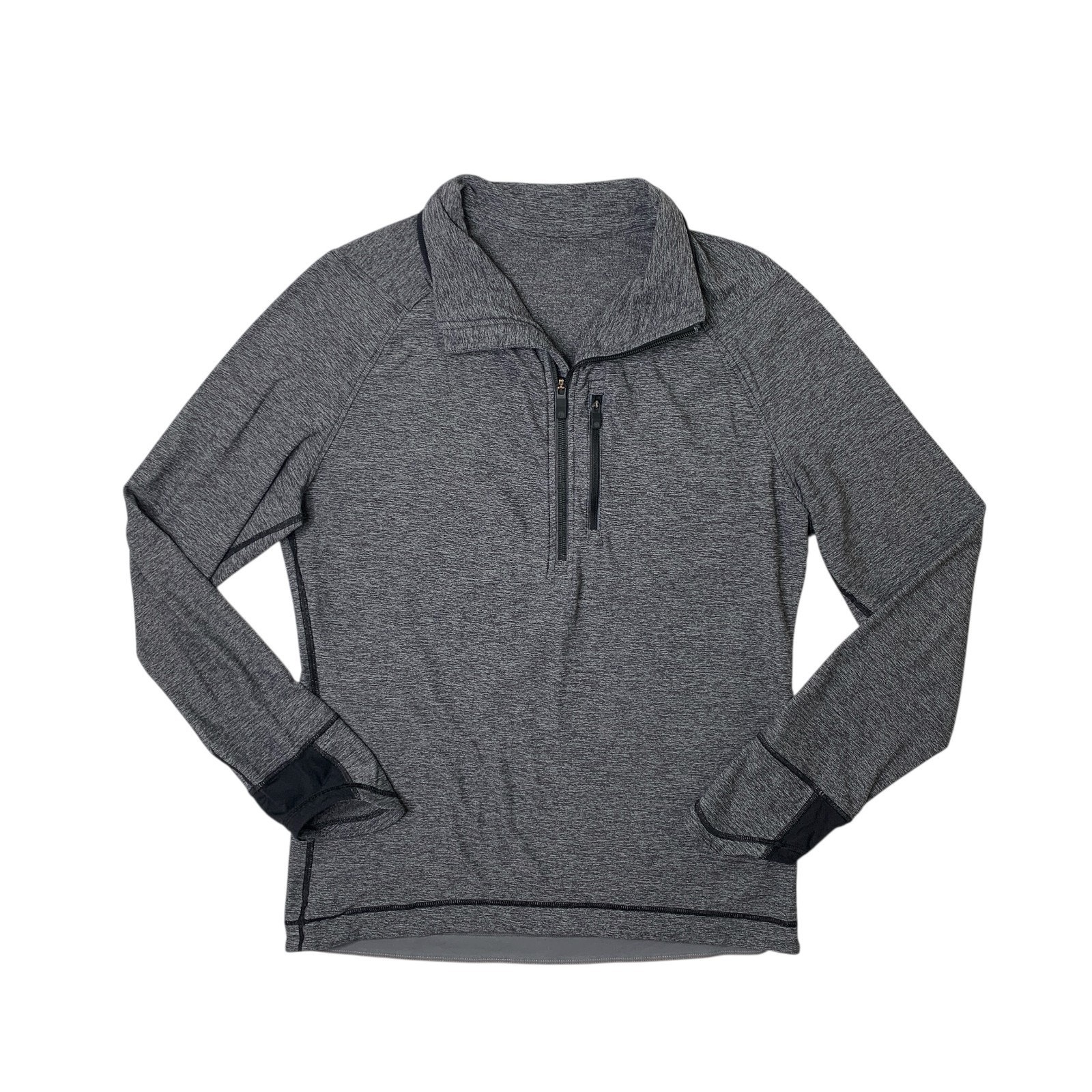 Lululemon Sweatshirt Mens M Medium Grey Surge Warm Shield Half Zip Thumbholes